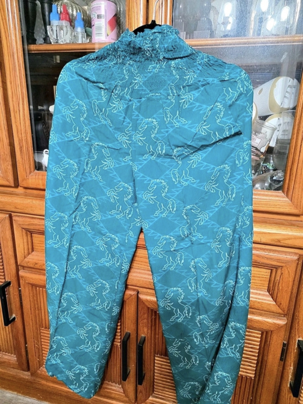 Lucky And Blessed Wide Leg Printed Pants in Blue Like New